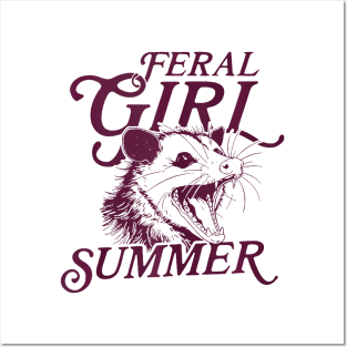 Raccoon Feral Girl Summer Tank Posters and Art